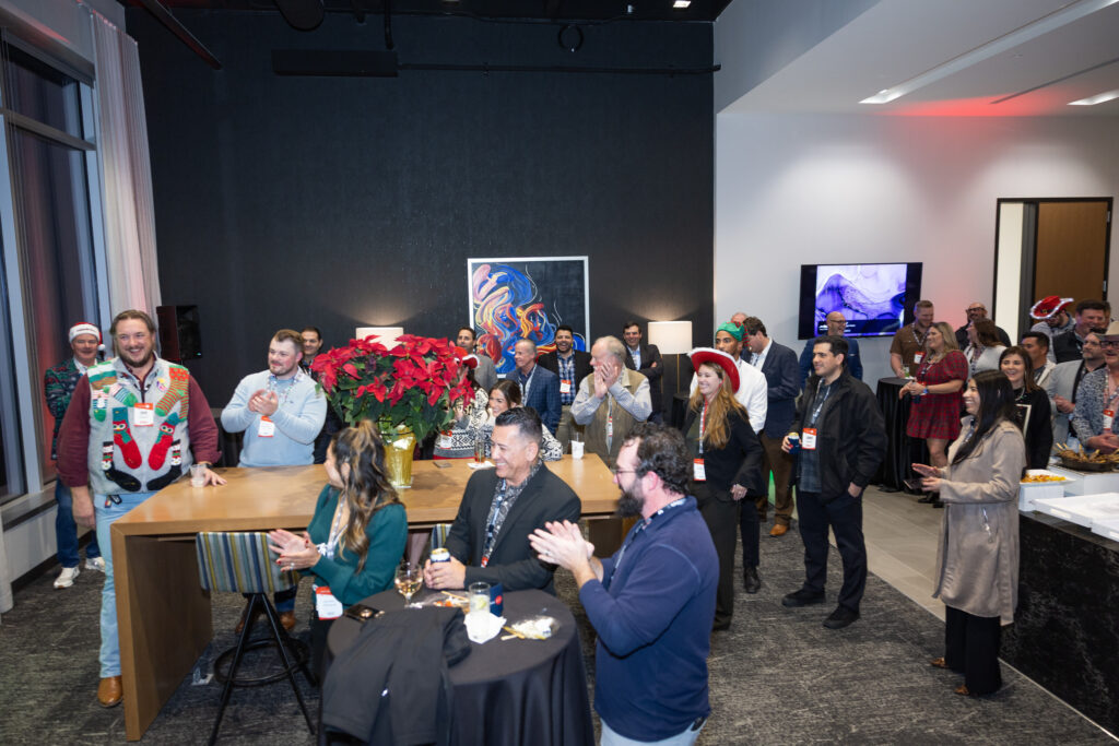 DALLAS, TX - DECEMBER 3: North Texas Built chapter holds their Holiday party at HOAR Construction office on December 3, Dallas, Texas. (Photo by Aric Becker)