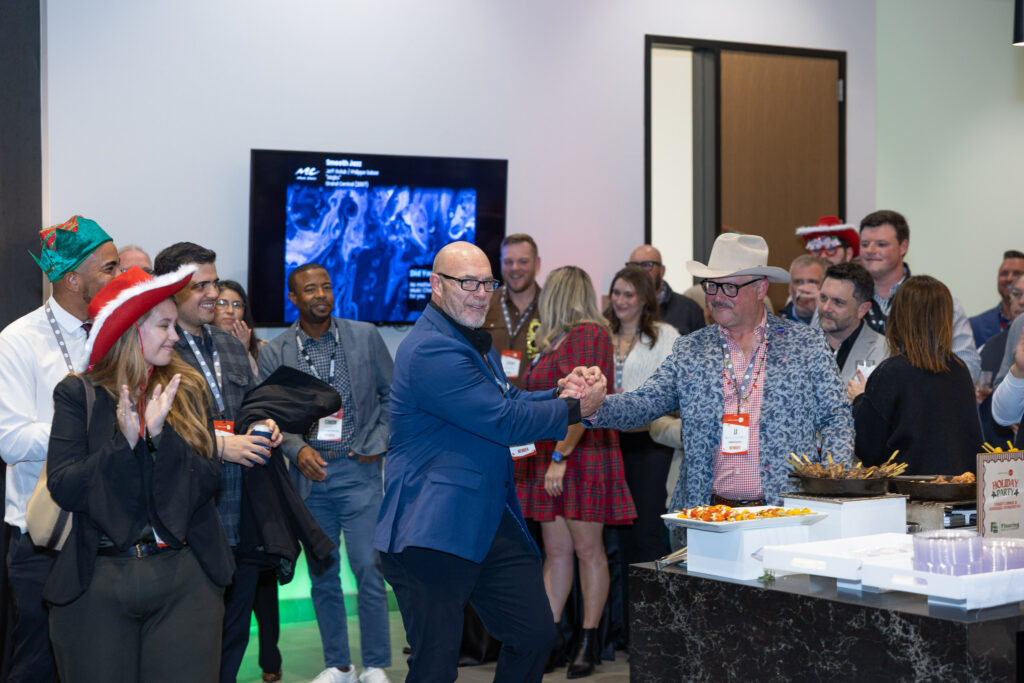 DALLAS, TX - DECEMBER 3: North Texas Built chapter holds their Holiday party at HOAR Construction office on December 3, Dallas, Texas. (Photo by Aric Becker)