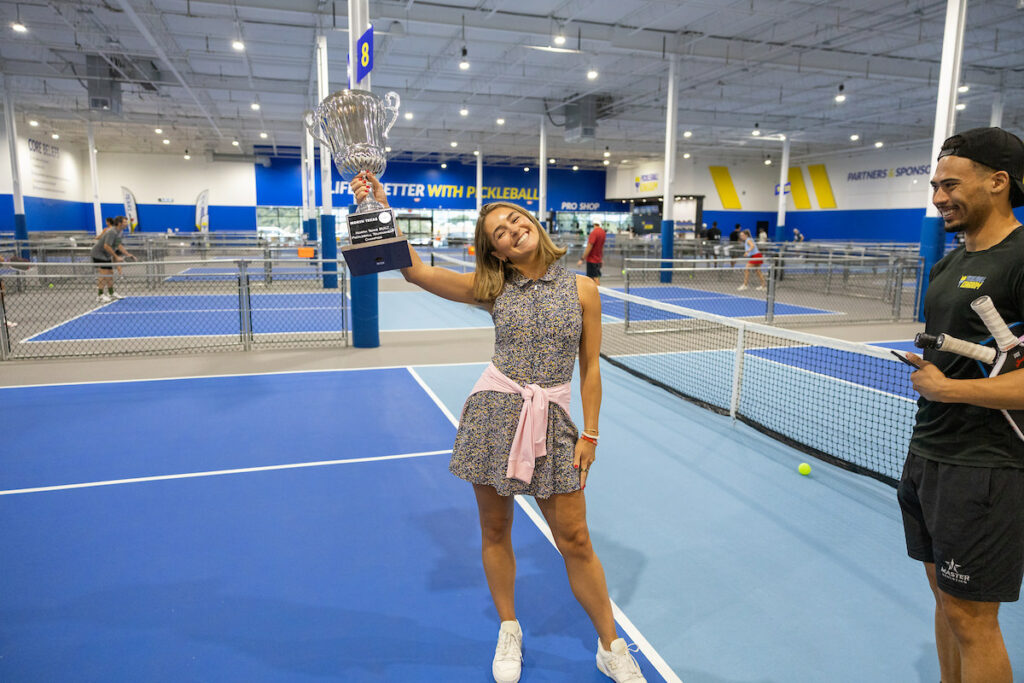 PLANO, TX - AUGUST 28: North Texas Built chapter holds their Pickleball Network Tournament at Pickleball Kingdom on August 28, Plano, Texas. (Photo by Aric Becker)